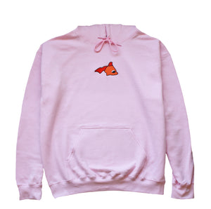 PINK EMBROIDERED LOGO HOODIE